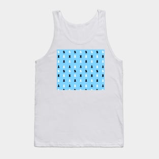 Blue Chess Pattern Tank Top